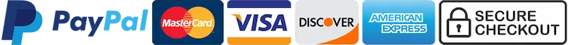 Moyens de paiement acceptés — PayPal, Visa, Mastercard, Discover, Amex, paiement sécurisé